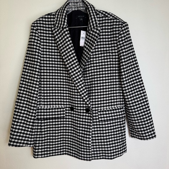 Ann Taylor Black and White Checkered Blazer Houndstooth Coat NWT - Picture 1 of 7